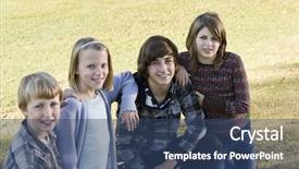  Presentation with 4 years old children and doctor - Beautiful PPT theme featuring child lonly - four children 10 to 15 backdrop and a ocean colored foreground