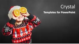  Presentation with black child - Amazing slide set having child-looking-at-christmas-present backdrop and a dark gray colored foreground