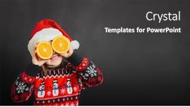  Presentation with black child - PPT layouts with child-looking-at-christmas-present background and a dark gray colored foreground