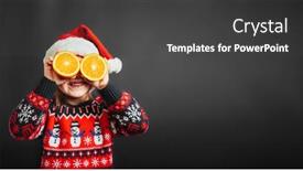  Presentation with black child - Slide set with child-looking-at-christmas-present background and a dark gray colored foreground