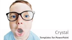  Presentation with lens - Colorful slide set enhanced with child-looking-into-wide-angle backdrop and a white colored foreground