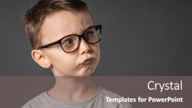  Presentation with black child - Slide set enhanced with child-looking-into-wide-angle background and a gray colored foreground