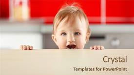  Presentation with kitchen - Slide set featuring child looking over kitchen counter background and a lemonade colored foreground