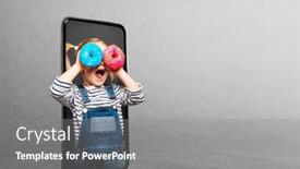  Presentation with magnifying glass - Cool new PPT layouts with child-looks-in-a-magnifying backdrop and a gray colored foreground