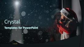  Presentation with christmas jesus christ - Cool new PPT layouts with child looks out the window on christmas of jesus christ backdrop and a tawny brown colored foreground