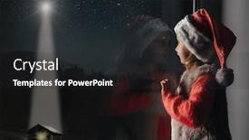  Presentation with christmas jesus christ - Colorful PPT theme enhanced with child-looks-out-the-window backdrop and a dark gray colored foreground