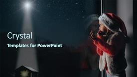  Presentation with christmas jesus christ - Amazing PPT theme having child-looks-out-the-window backdrop and a wine colored foreground