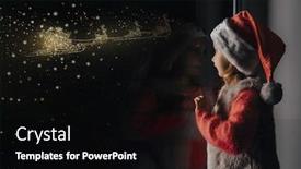  Presentation with christmas jesus christ - Beautiful presentation theme featuring child-looks-out-the-window backdrop and a black colored foreground