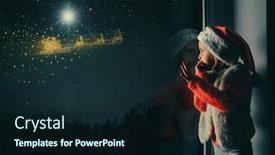  Presentation with night sky - Beautiful presentation design featuring child-looks-out-the-window backdrop and a wine colored foreground