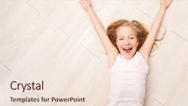  Presentation with pvc - Theme with child lying on floor heating background and a lemonade colored foreground