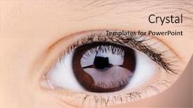  Presentation with child eye - Amazing theme having child macro closeup eye backdrop and a lemonade colored foreground