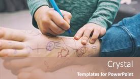  Presentation with mom - Cool new theme with child-made-a-surprise backdrop and a coral colored foreground