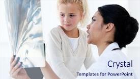  Presentation with medical practice - Cool new slides with child medical - confident female doctor showing backdrop and a sky blue colored foreground