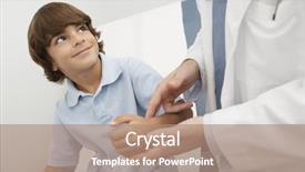  Presentation with pulse - Presentation theme having child medical - doctor checking pulse of boy background and a  colored foreground