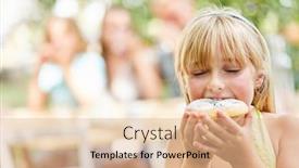  Presentation with sweet - Audience pleasing presentation theme consisting of child-nibbles-enjoyably-a-sweet backdrop and a lemonade colored foreground