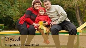  Presentation with child obesity - PPT theme featuring child obesity - married couple and little girl background and a gold colored foreground