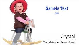  Presentation with horse child - Colorful slide deck enhanced with child on a rocking horse backdrop and a white colored foreground