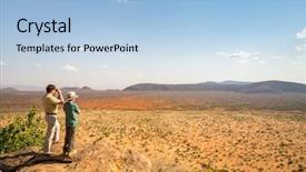  Presentation with kenya - Colorful theme enhanced with child on african safari backdrop and a light blue colored foreground