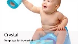  Presentation with toilet training - Slide set featuring child on potty play background and a white colored foreground