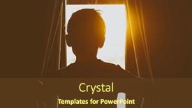  Presentation with curtains - Slide deck consisting of child-opens-the-curtains background and a tawny brown colored foreground