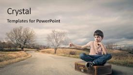  Presentation with young black couples hiking - PPT theme consisting of child ot - young hitch hiker background and a light gray colored foreground