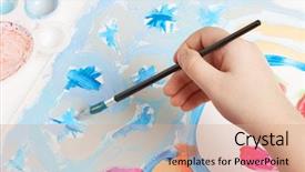  Presentation with painting - Amazing PPT layouts having child painting stars drawing lesson backdrop and a  colored foreground