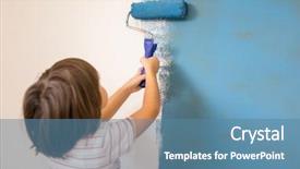  Presentation with child in a hindu home - Slides having child painting the home wall background and a  colored foreground