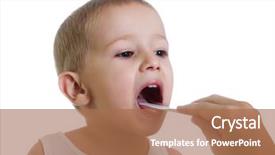  Presentation with child eye - PPT theme with three apples with splashes of water on a white background background and a lemonade colored foreground