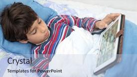  Presentation with hospital bed - PPT layouts consisting of child patient in hospital bed background and a light blue colored foreground