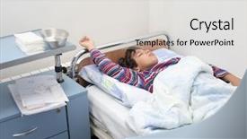  Presentation with hospital bed - Beautiful slides featuring child patient in hospital bed backdrop and a  colored foreground