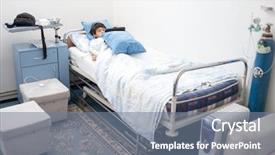  Presentation with moving patient to hospital bed - Theme with child patient in hospital bed background and a  colored foreground
