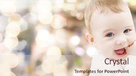  Presentation with happiness - PPT theme having child people and happiness concept - adorable baby boy background and a lemonade colored foreground