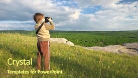  Presentation with take - Amazing slide set having child photographs nature in mountain backdrop and a tawny brown colored foreground