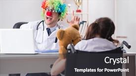  Presentation with plan do check act healthcare - Cool new presentation theme with child playing handicapped - funny pediatrician with little girl backdrop and a dark gray colored foreground