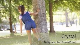  Presentation with hide - Amazing slide deck having child playing hide and seek backdrop and a mint green colored foreground