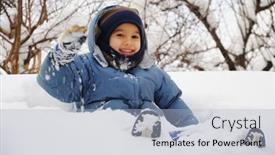  Presentation with snow - Colorful slides enhanced with child-playing-in-the-snow backdrop and a light blue colored foreground
