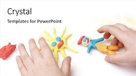  Presentation with clay - Colorful slides enhanced with child playing with modelling clay backdrop and a  colored foreground
