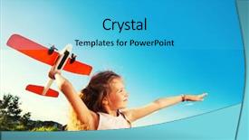  Presentation with outdoors - Audience pleasing PPT layouts consisting of child playing with plane happy backdrop and a  colored foreground