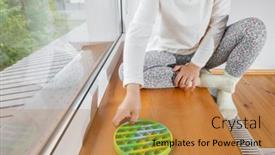  Presentation with rainbow - Cool new slides with child-playing-with-the-pop backdrop and a coral colored foreground