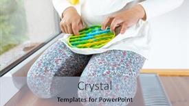  Presentation with rainbow - Theme enhanced with child-playing-with-the-pop background and a light blue colored foreground