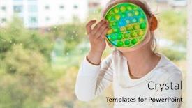  Presentation with rainbow - Amazing PPT layouts having child-playing-with-the-pop backdrop and a soft green colored foreground