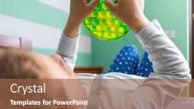  Presentation with rainbow - Colorful presentation enhanced with child-playing-with-the-pop backdrop and a tawny brown colored foreground