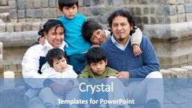  Presentation with poverty child - Amazing PPT layouts having child poverty - happy latin family sitting backdrop and a teal colored foreground
