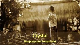  Presentation with poverty child - Audience pleasing presentation theme consisting of child poverty - village boy in early morning backdrop and a tawny brown colored foreground