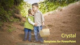  Presentation with child protection - Audience pleasing presentation consisting of child protection - adorable brother and sister children backdrop and a violet colored foreground