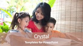  Presentation with environment protection - Slides having child protection - asian mother with young daughter background and a coral colored foreground