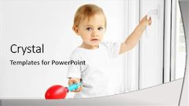  Presentation with child protection - Presentation having child protection - little kid standing background and a white colored foreground