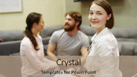  Presentation with psychiatry - Presentation design with child psychiatry - portrait of female psychiatrist turning background and a coral colored foreground