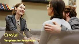  Presentation with psychiatry - Slides having child psychiatry - portrait of smiling female psychiatrist background and a violet colored foreground