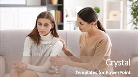  Presentation with psychiatry - Slides with child psychiatry - young female psychologist working background and a coral colored foreground